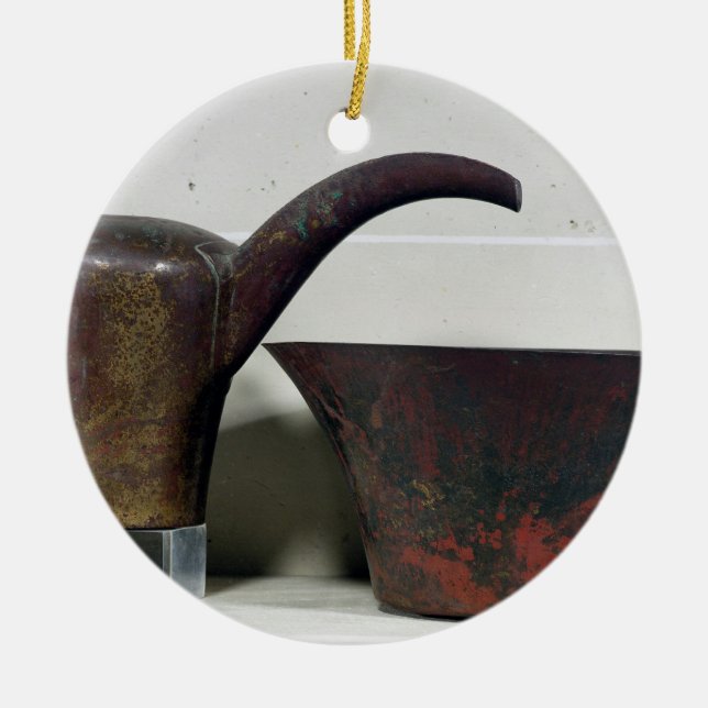 Ewer and basin (copper) ceramic tree decoration (Front)