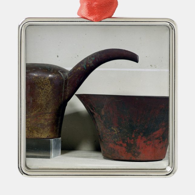 Ewer and basin (copper) metal ornament (Front)