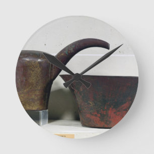 Ewer and basin (copper) round clock