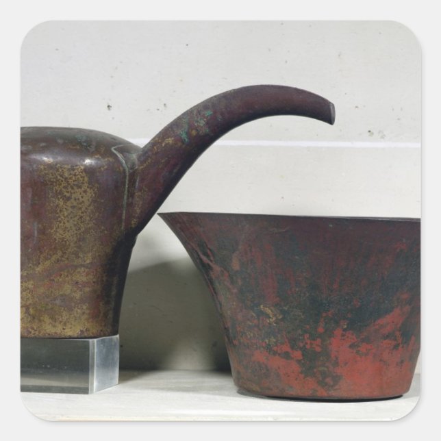 Ewer and basin (copper) square sticker (Front)