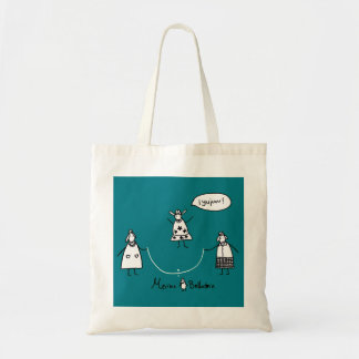 Ewes jumping to the curve tote bag