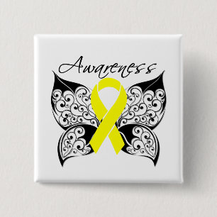 Ewing Sarcoma Butterfly Ribbon 15 Cm Square Badge