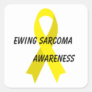 Ewing Sarcoma Yellow Awareness Ribbon by Janz Square Sticker