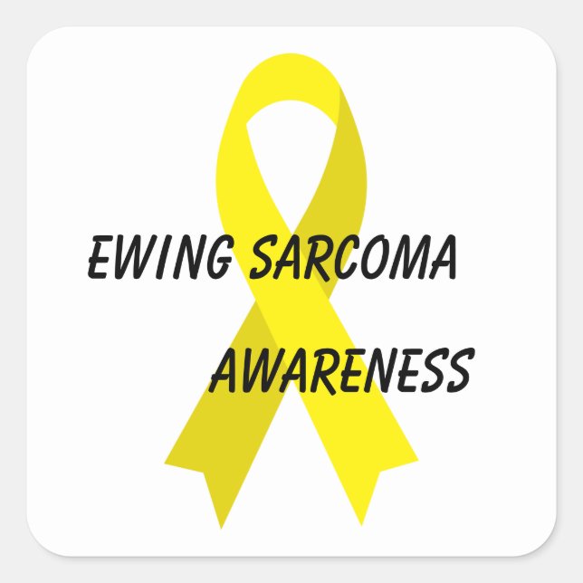 Ewing Sarcoma Yellow Awareness Ribbon by Janz Square Sticker (Front)