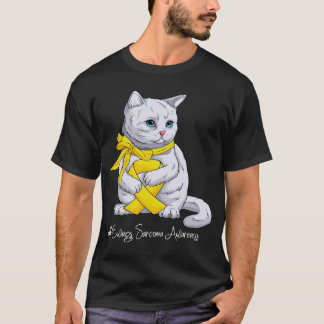 Ewings Sarcoma Awareness Month Yellow Ribbon Cat T-Shirt