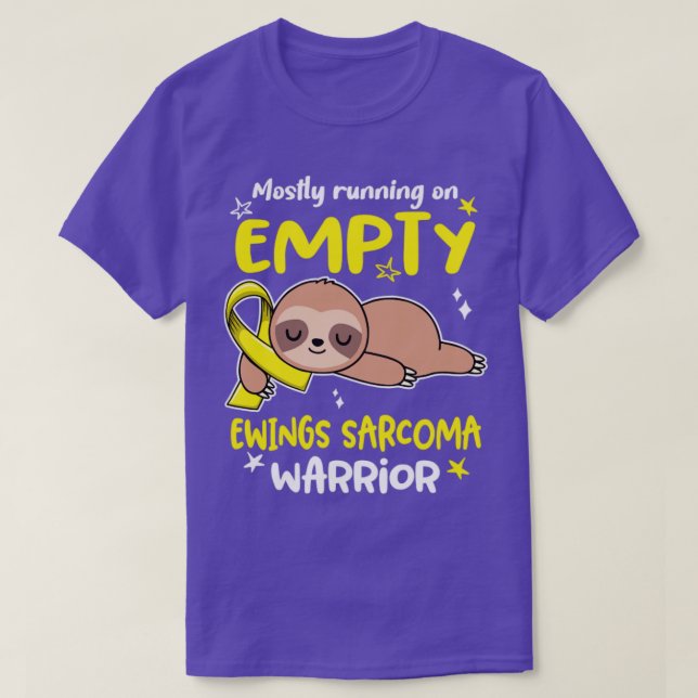 Ewings Sarcoma Awareness Mostly Running On Empty E T-Shirt (Design Front)