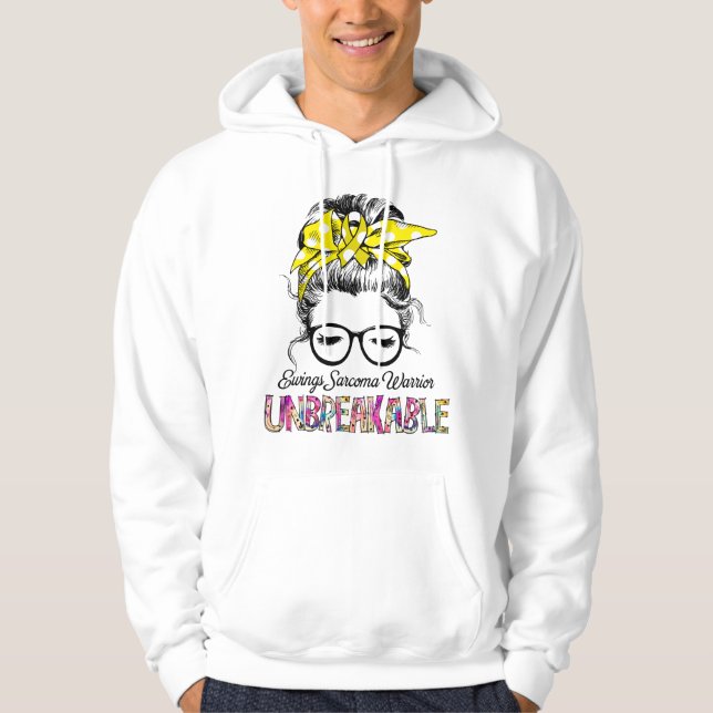 Ewings Sarcoma Awareness Ribbon Support Gifts Hoodie (Front)