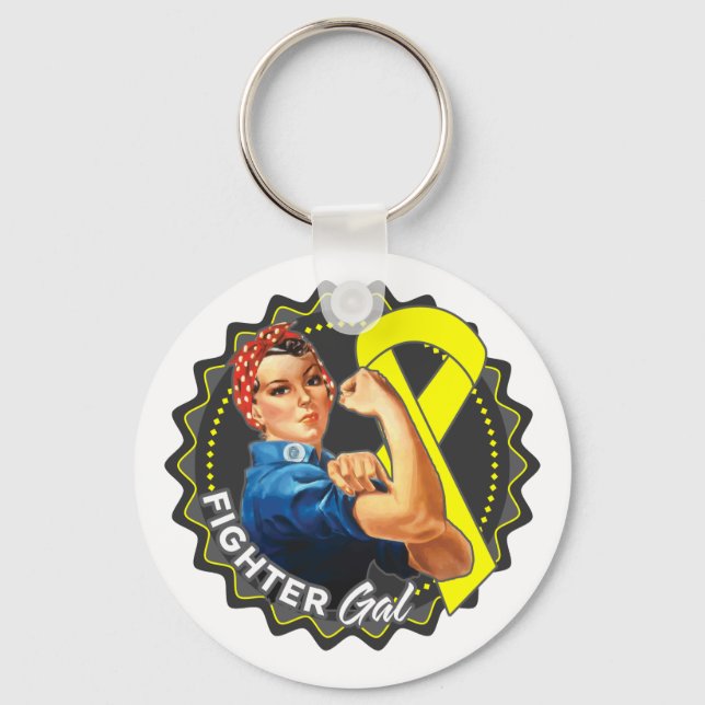 Ewings Sarcoma Fighter Gal Key Ring (Front)
