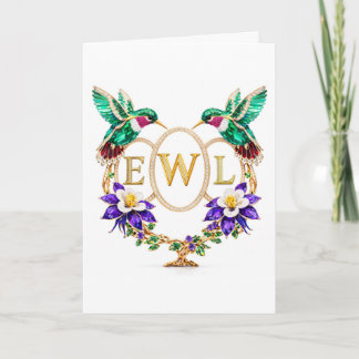 EWL Hummingbird Any Letters Custom Folded Wedding Invitation
