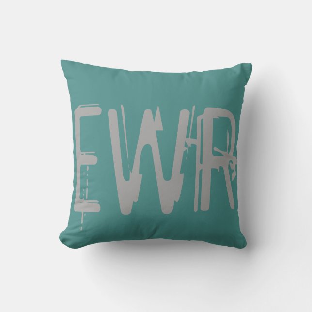 EWR Airport Grunge Typography Cushion (Front)