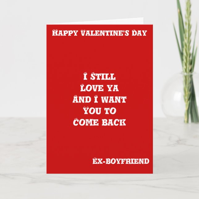 Ex-boyfriend valentine's day cards (Front)