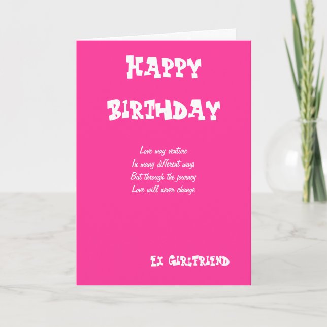 Ex girlfriend birthday cards (Front)