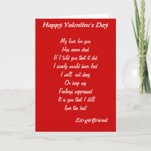 Ex-girlfriend valentine's day cards