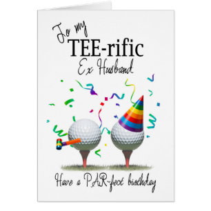 Ex Husband Golf Balls on Tees Birthday