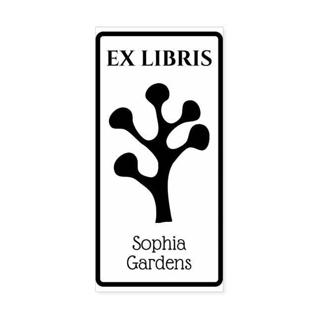 Ex Libris Abstract Tree/Plant 01 Rubber Stamp (Imprint)