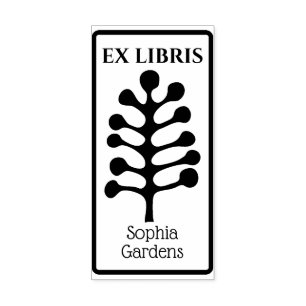 Ex Libris Abstract Tree/Plant 02 Rubber Stamp