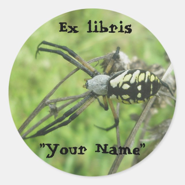 Ex libris Argiope aurantia Stickers (Front)