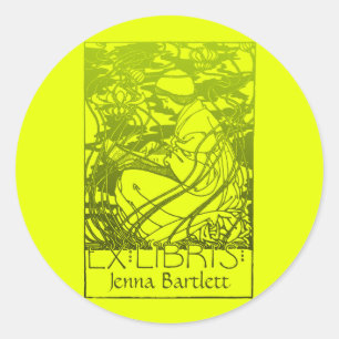 Ex Libris Art Nouveau Sticker
