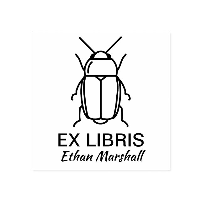 Ex Libris - Beetle/Bug Rubber Stamp (Imprint)