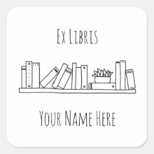 Ex Libris Black and White Bookplate