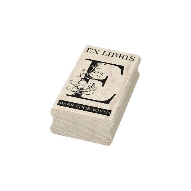EX libris Book library bookplate monogram E Rubber Stamp (Stamp)