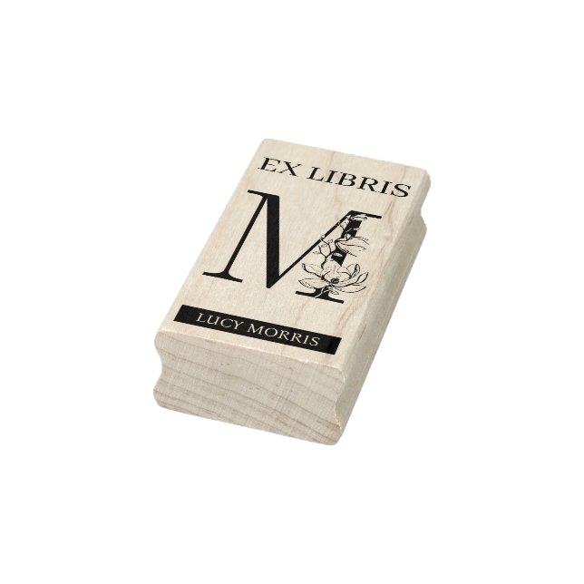 EX libris Book library bookplate monogram M Rubber Stamp (Stamp)