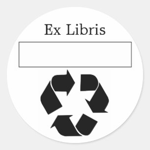 Ex Libris Bookplate Classic Round Sticker