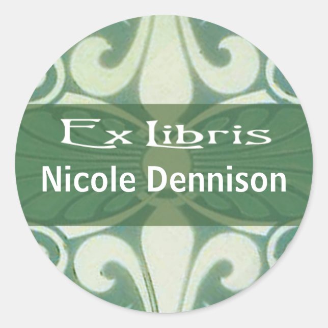 Ex Libris Bookplate Sticker (Tilo green) (Front)
