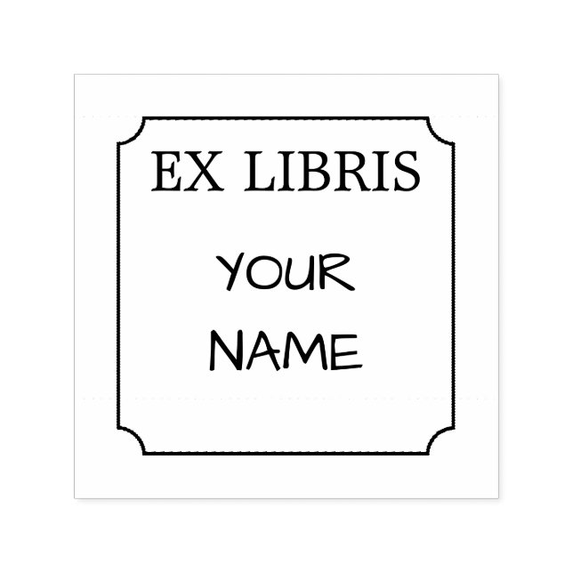 Ex Libris Bookplate With Simple Frame Self-inking Stamp (Design)