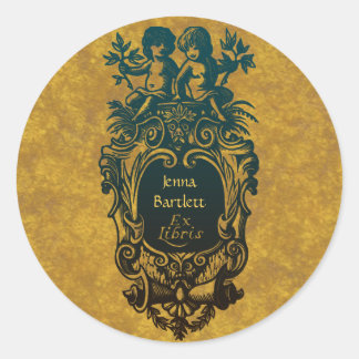 Ex Libris Cartouche & Cherubs Sticker