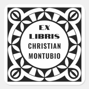 Ex Libris Custom Bookplate Labels - Geometric