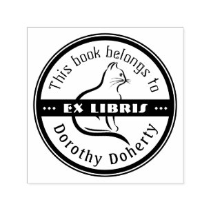 Ex Libris Cute Cat Self-inking Stamp