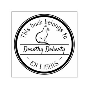 Ex Libris   Cute Cat Self-inking Stamp