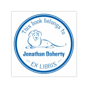 Ex Libris   Cute Lion Self-inking Stamp