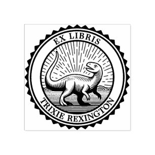 Ex Libris - Dinosaur Rubber Stamp