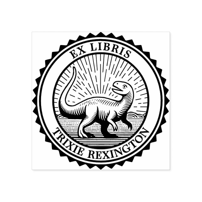 Ex Libris - Dinosaur Rubber Stamp (Imprint)