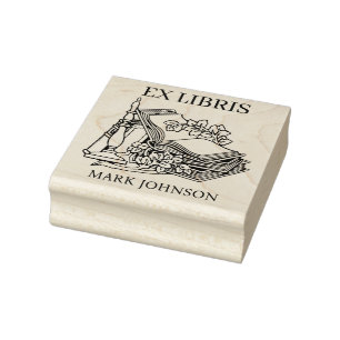 EX libris exlibris Book library bookplate library  Rubber Stamp