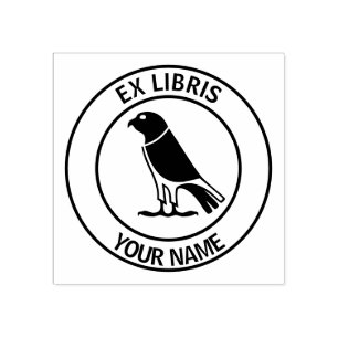 Ex libris falcon bookplate rubber stamp