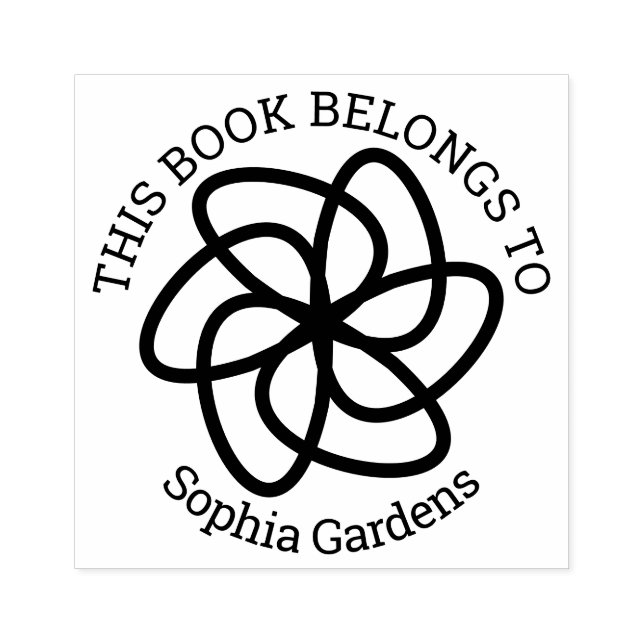 Ex Libris - Geometric Flower 04 Rubber Stamp (Imprint)