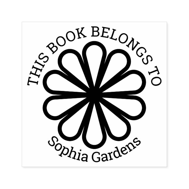 Ex Libris - Geometric Flower 07 Rubber Stamp (Imprint)