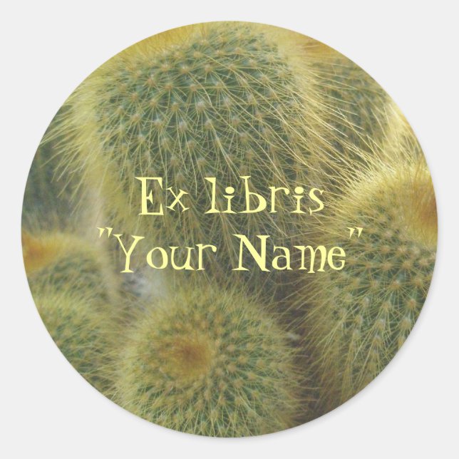 Ex libris Golden Cactus Stickers (Front)