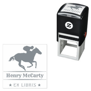 Ex Libris Jockey Horse Self-inking Stamp