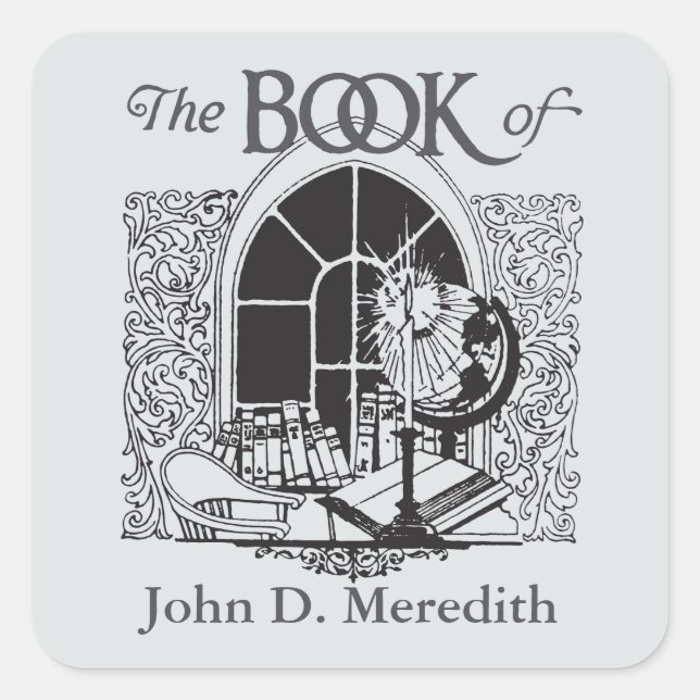 Ex-libris letterpress bookplate label (Front)