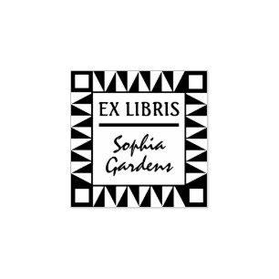 Ex Libris Modern Rubber Stamp