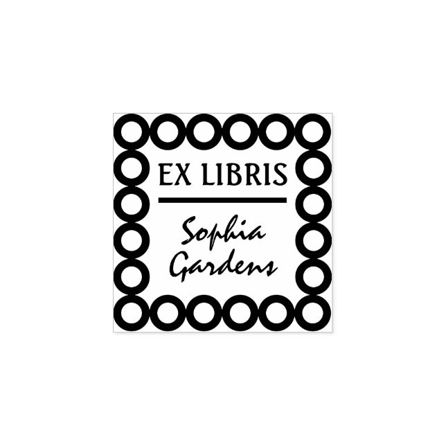 Ex Libris Modern Rubber Stamp (Imprint)