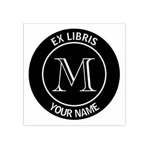Ex libris Monogram bookplate Rubber Stamp