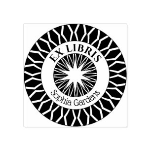 Ex Libris Mystical Star Burst v6 Rubber Stamp