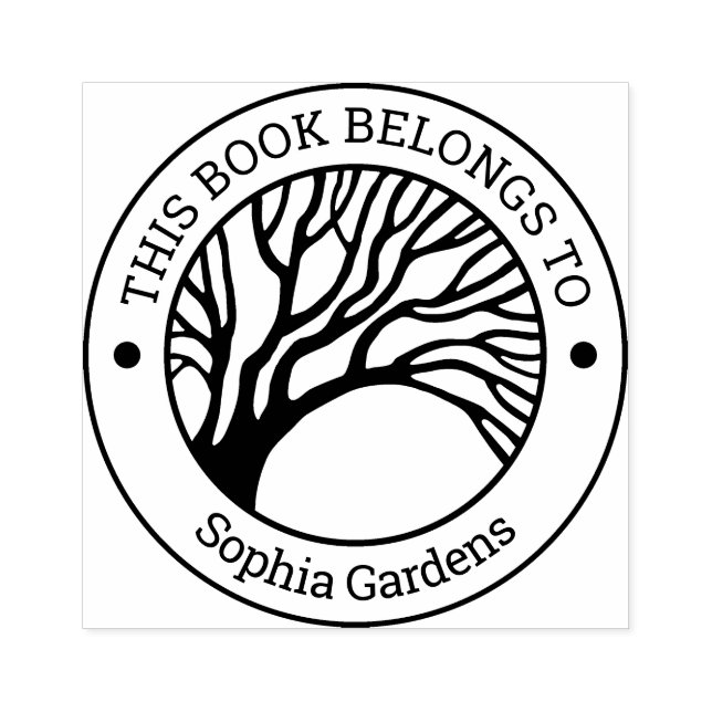 Ex Libris - Overhanging Tree Rubber Stamp (Imprint)