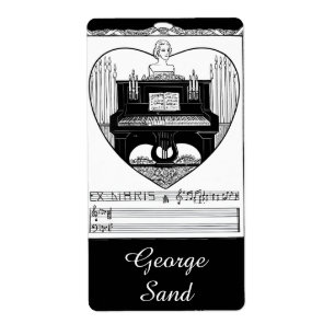 Ex Libris Piano Bookplate – Art Nouveau Music