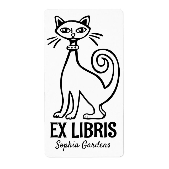 Ex Libris - Retro Cat (Front)
